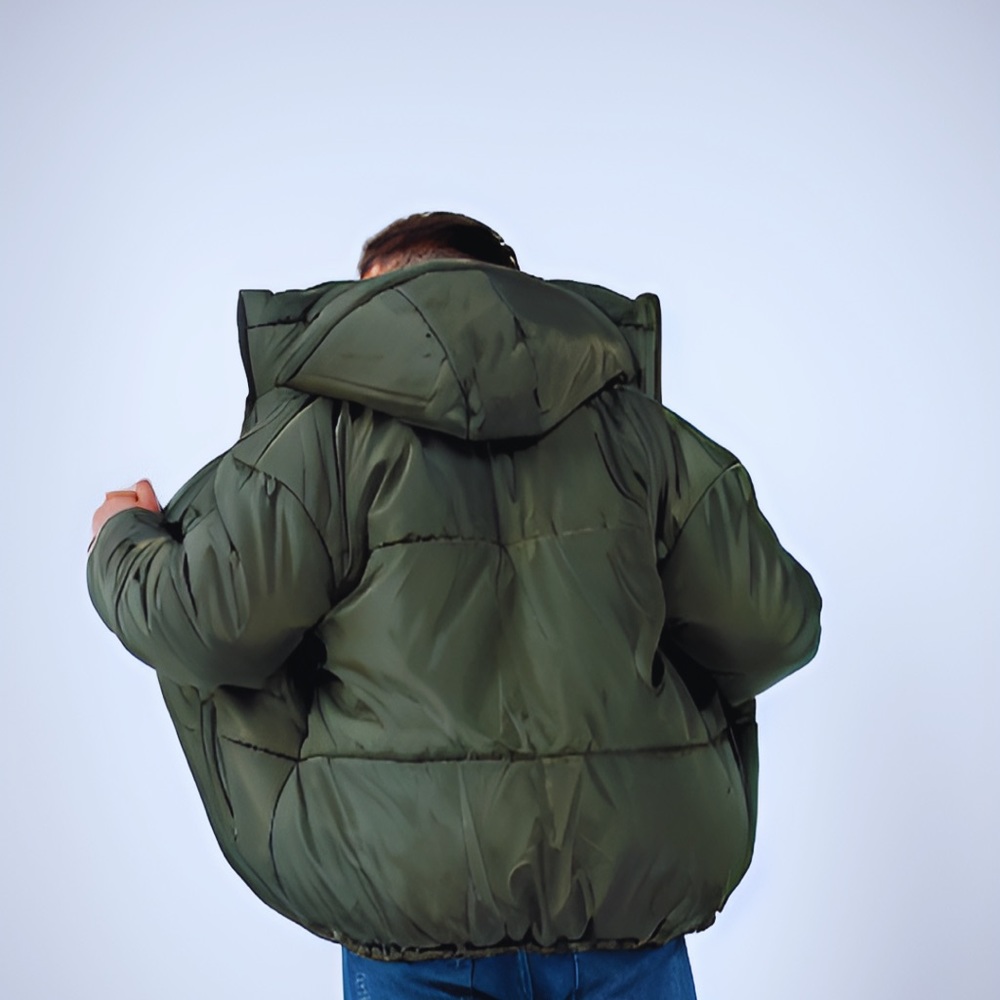 Winter puffer SKIMLY | S, M sizes | khaki/black. Made in Ukraine - Picture 5 of 6